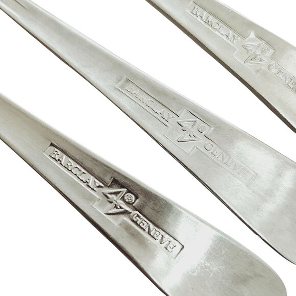 3 Barclay Geneve Oyster Bay Cocktail Seafood Fork 5.5" stainless steel MCM minim - Picture 8 of 10